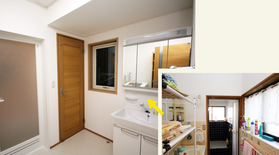 洗面脱衣室リフォームの写真